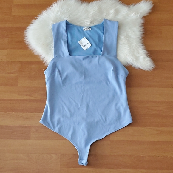 Anthropologie intimately free people blue bodysuit sz Large - Picture 4 of 8